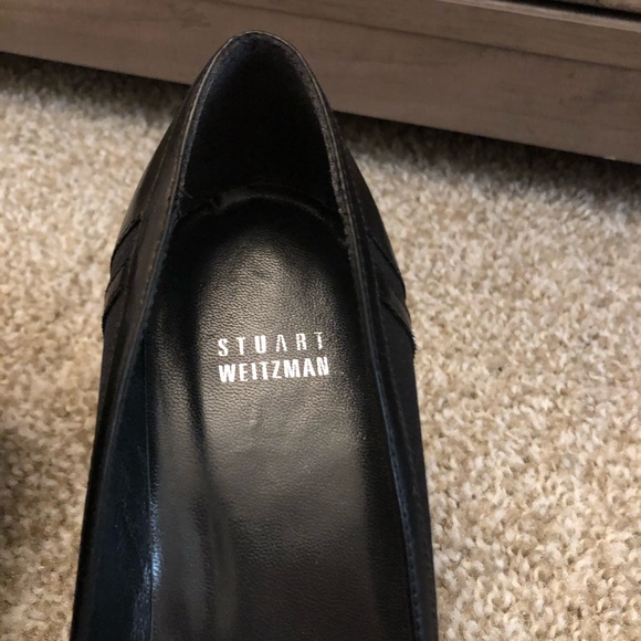Stuart Weitzman Black Peep-toe Wedge - 9.5M - Picture 2 of 9